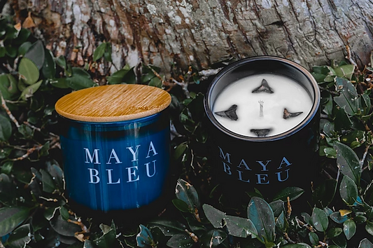 A New Look, MAYA BLEU's Original Shark Tooth Candle, BLEU & BLCK.