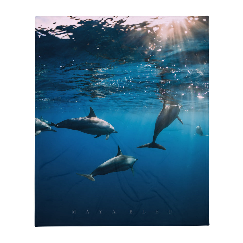 SUNSET DOLPHIN THROW BLANKET
